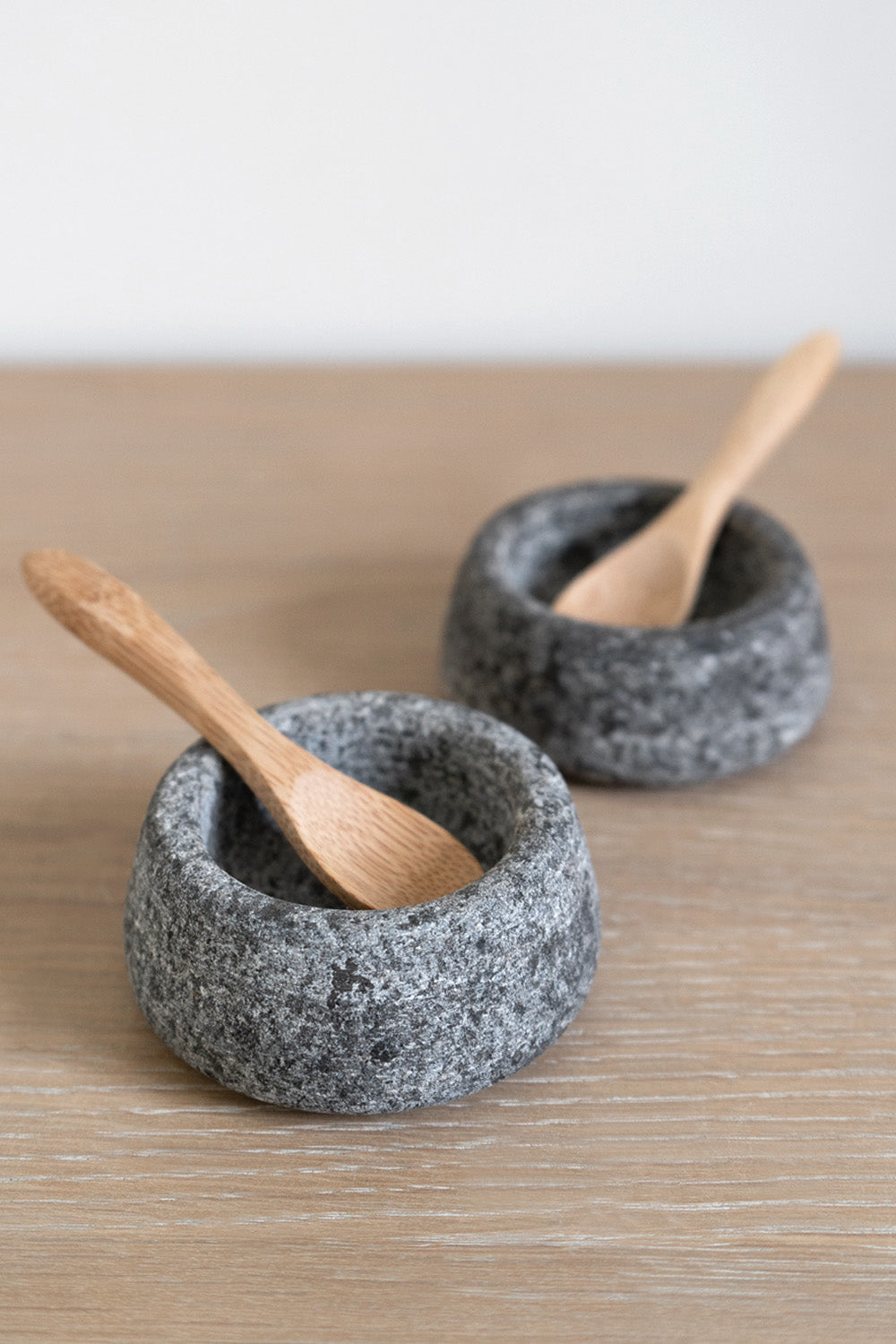 Grey salt shop and pepper pots